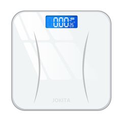 体重計 デジタル 電子スケール ヘルスメーター 乗るだけ 自動電源ON/OFF バックライト付 180kgまで対応 高精度ボディースケール コンパクト 軽量収納 日本語説明書付 (ホワイト)