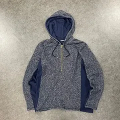 O1 TOMMY HILFIGER ATHLUXE JGM MAX トミーフィルフィガー ハーフジップ プルオーバー パーカー フーディー ジャケット グレー/ネイビー L