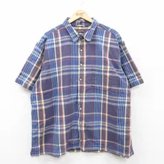 XL/古着 セントジョンズベイ 半袖 シャツ メンズ 大きいサイズ 紫他 パープル チェック 25jun24 中古 トップス