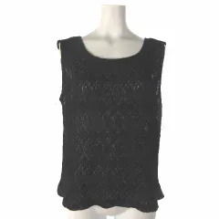 ジュンアシダ jun ashida 美品 カットソー シャツ ノースリーブ レース ブラック 黒 Mのサムネイル