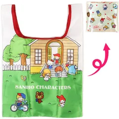 ハローキティ エコバッグ 折りたたみ コンパクトサイズ ミニ 復刻版デザイン コンビニ用 収納袋付き 庭 サンリオ sanrio キャラクター