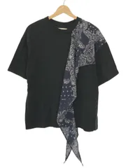 yoshiokubo ヨシオクボ SCARF S/S T "PAISLEY" スカーフドッキングTシャツ ブラック 3 yks21109のサムネイル