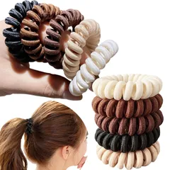 【特価セール】5色10本】跡がつかない髪ゴム 人気スパイラルヘアゴム 優しい雰囲気ナチュラルカラー おしゃれヘアアクセサリー 髪留めゴム スプリングゴム【秋冬の雰囲気！布地 まとめ髪 ヘアアレンジ コイルヘアゴム [アオラー]Aollaaヘアゴム ヘアリング