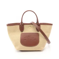 ロンシャン Longchamp トートバッグ ル プリアージュ コレクション XS バスケットバッグ 10307HGK035 ブラウン ファブリック レザー 2wayショルダーバッグ レディース