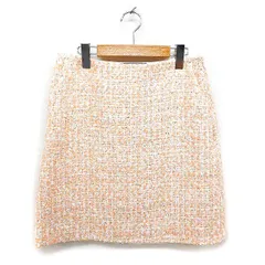 ボディドレッシングデラックス BODY DRESSING Deluxe ツイード 台形スカート ミニ スパンコール装飾 38 サーモンピンク /FT8