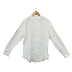 ZARAMAN　Lサイズ　トップス/シャツ　バンドカラー　無地　ホワイト