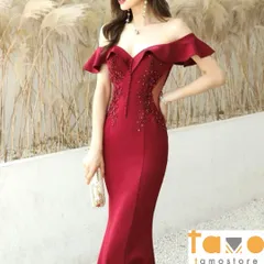 2024年　イブニングドレス 花柄 オフショルダー 綺麗な レディース 韓国好き