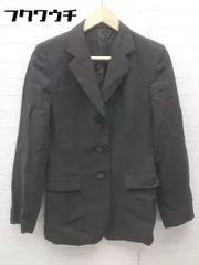 ◇ COMME CA DU MODE シングル 3B ストライプ 長袖 テーラード ジャケット Mサイズ ブラウン グレー レディース  【1002798921245】