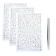 【数量限定】DIY用 多種多様 携帯電話飾り用 デコパーツ ダイヤモンド 手芸用品 自己粘着性 円形 ハンドメイド 白色 ジュエリーシール アクセサリーパーツ 4枚セット ラインストーンステッカー