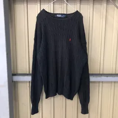 208 POLO by Ralph Lauren ケーブルニット M ブラック ポロラルフローレン ニット セーター 古着卸 アメリカ仕入
