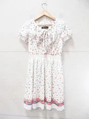 CECIL McBEE セシルマクビー ワンピース 半袖 ひざ丈 花柄 ホワイト Mサイズ