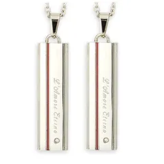 Color:ステンレスシルバー/ホワイトジルコニア [ラアモーレエテルノ] ペアネックレス 二人を結ぶ糸 ステンレス アクセサリー ホワイトジルコニア シルバー ペンダント 誕生日 記念日【ステンレス幅1.5mmあずきチェーン付き】 レディース45cmメンズ5