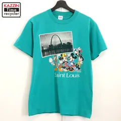 90s USA製 vintage Disney ミッキーマウス Mickey Mouse VELVA SHEEN 半袖Ｔシャツ メンズ 表記Mサイズ