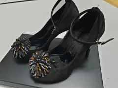 高品質ハンドメイドシューズ スエード ハイヒール ( 235 ）