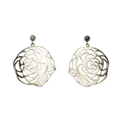 ☆極美品☆CHANEL シルバー 925 オーバル型ピアス シャネルロゴ 箱袋付