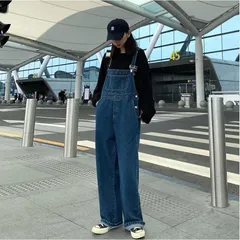 【送料無料】オーバーオール レディース デニム サロペット ゆったり 韓国ファッション おしゃれ 20代 30代 40代 ubdi608