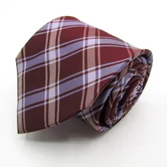 クリケット ブランド ネクタイ シルク チェック柄 格子柄 PO メンズ ブラウン CRICKET 【中古】