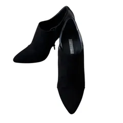 Z1534 VII XII XXX セヴントゥエルヴサーティ スエードポインテッドトゥ ブーティー ブラック レディース およそ 23.5cm