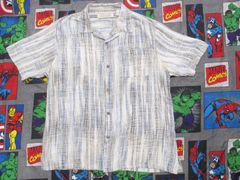 ISLAND REPUBLIC シルク×リネン 総柄 オープンカラー半袖シャツ XL USA古着