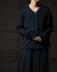 Ralph Lauren Pima cotton oversized knit black ポロラルフローレン 刺繍ロゴ ピマコットン ハイゲージ ニット セーター 黒 ブラック XXL