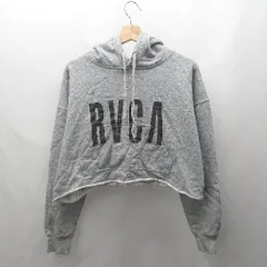 ◇ ⊇ RVCA ルーカ ロゴプリント 長袖 スウェットトレーナー サイズS グレー系 レディース E  【1506190005515】