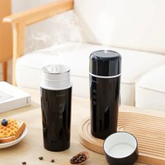 Portable Electric Kettle, 12V, 420ml, Magnetic Induction Heating, Full-Body Waterproofing, Dry Boil Protection, Compact Design for Car Travel, Coffee, Tea, and Hot Water, Ideal for Outdoor Activities, Simple Design, Convenient for Car Use, Disaster Preparedness, Black
