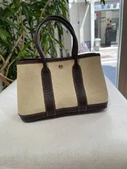 Y*s様 【美品！】エルメス　ガーデンパーティPM トワルアッシュ マロン □G HERMES エルメス ガーデンパーティ 36 PM トート バッグ トワル