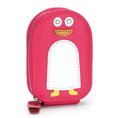 Honesty Mouth クレジットカードケース レディース メンズ 大容量 薄型 本革 レザー じゃばら かわいい ペンギン カードケース カード入れ ミニ財布 小銭入れ (08:ローズピンク) [08:ローズピンク]