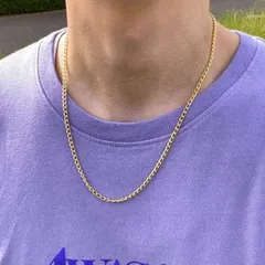 〇【3ｍｍ】ゴールド チェーンネックレス メンズ ネックレス 50cm