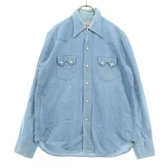 UNION ユニオン 日本製 長袖 デニムシャツ M ライトブルー メンズ 古着