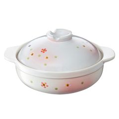 【人気商品】白 ピンク 6号 サイズ 約直径22.5×奥行18.5×高11cm
