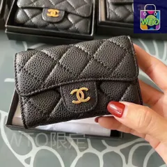 【今日特価】Chanel シャネル オルガンカードケース キャビアレザー使用、コンパクトで実用的