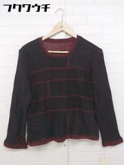 ◇ ◎ DADA ダダ ウール ニット セーター サイズフリー ブラック レッド レディース 【中古】 【1108020001157】