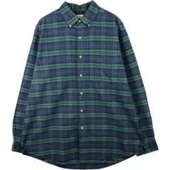 古着 80~90年代 エルエルビーン L.L.Bean ブラックウォッチチェック 長袖 ボタンダウンチェックシャツ メンズL相当/eaa589155