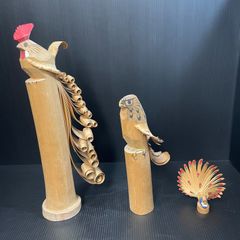 竹細工の鶏、70年代中国輸出品 竹細工の鶏、70年代中国輸出品 インテリア小物