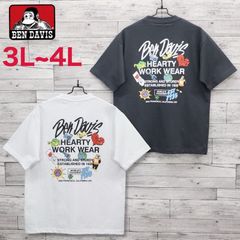 新品 大きいサイズ メンズ ベンデイビス ベン デイビス BENDAVIS BEN DAVIS 半袖 Tシャツ 半袖Tシャツ ティーシャツ バックプリント ロゴ  カラフル キングサイズ ユニセックス レディース 白 ホワイト グレー チャコール 3L 4L