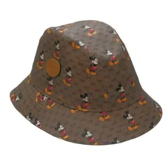✨GUCCI✨ グッチ Disney ディズニー コラボ バケットハット　帽子 グッチ ハット ディズニーコラボ GGシュプリーム茶 キャップ