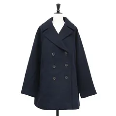 SHIPS シップス コート ネイビー 紺 サイズ:38(M) | Primary Navy Label ウール メルトン ピーコート | ミドル丈 ラグランスリーブ オーバーサイズ | アウター ジャケット 上着【レディース】【中古】のサムネイル