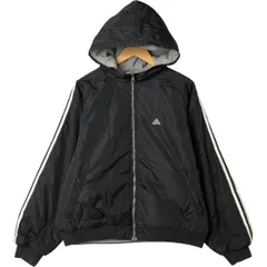 古着 90年代 アディダス adidas リバーシブル バックロゴ 中綿パーカー パファージャケット メンズM相当 ヴィンテージ/eaa551431