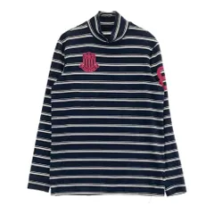 サイズ：4 PEARLY GATES パーリーゲイツ  ハイネック 長袖Tシャツ ボーダー柄 ネイビー系 [240101413359] ゴルフウェア メンズ ストスト