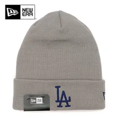 ニューエラ【ＮＥＷ ＥＲＡ】ベーシック カフニット MLB Team Logo ロサンゼルス・ドジャース クーパーズタウン ライトグレー ビーニー ロゴ ニット帽 帽子 ユニセックス