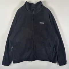 古着 コロンビア Columbia フルジップフリースジャケット ワンポイントロゴ刺繍 大きいサイズ アウトドア 3X  ブラック メンズ
