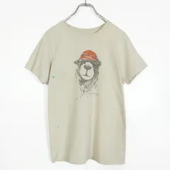 モンベル★半袖カットソー Tシャツ 大きいサイズL ベージュ系 クマ柄♪z14161