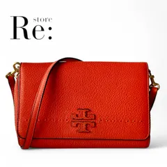 【美品】TORY BURCH　トリーバーチ　ショルダーウォレット　クロスボディ　グレインドレザー　斜め掛け　長財布　レッド系