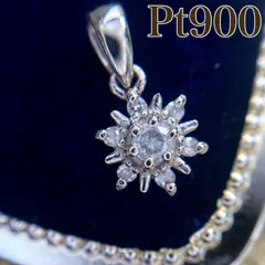 【買取店】Pt900 天然ダイヤ 0.08ct 花 フラワー※トップのみ　B8590