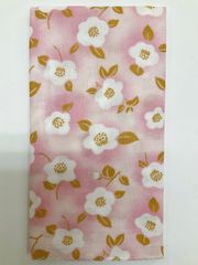 ダブルガーゼ手ぬぐい 和晒し手ぬぐい おまとめ買いがお得 【花つばき ピンク】汗取り 薄い ご旅行にも 出産祝い 沐浴 新品未使用品 日本製