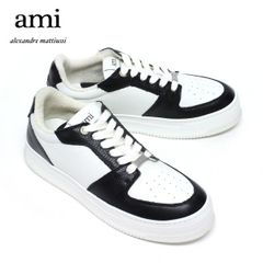 24AWモデル アミ アレクサンドル マテュッシ AMI Alexandre Mattiussi  メンズ NEW ARCADE レースアップ スニーカー【WHITE/BLACK】 USN429.CV0002  101/【2024-25AW】m-shoes