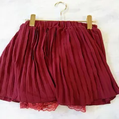 ONEWAY ワンウェイ キュロットプリーツスカート Ｍ ボルドー レース ポリエステル100% 韓国