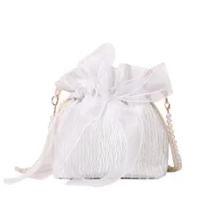 卒業式 五三 和装 浴衣 ドレス 成人式 かわいい おしゃれ 和風 斜めがけ ショルダーポーチ ミニ 小さめ ポーチ リボン パール 小物 巾着ポーチ ポシェット レディース 浴衣バッグ ショルダーバッグ 巾着バッグ [Rosesky]