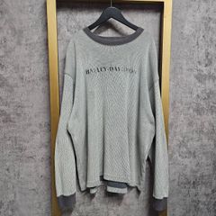 【US古着】HARLEY-DAVIDSON ハーレーダビッドソン クルーネック 長袖カットソー グレー ビックサイズ 2XL